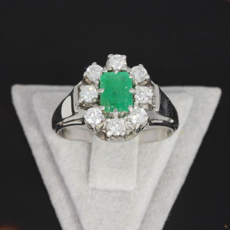 Sale! Wert 2380 € Brillant Smaragd Ring in 585er 14 K Weißgold - 88584