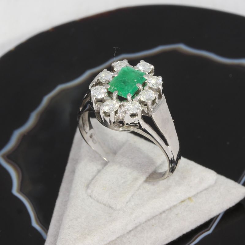 Sale! Wert 2380 € Brillant Smaragd Ring in 585er 14 K Weißgold - 88584
