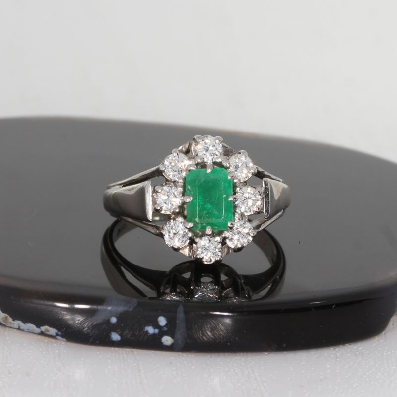 Sale! Wert 2380 € Brillant Smaragd Ring in 585er 14 K Weißgold - 88584
