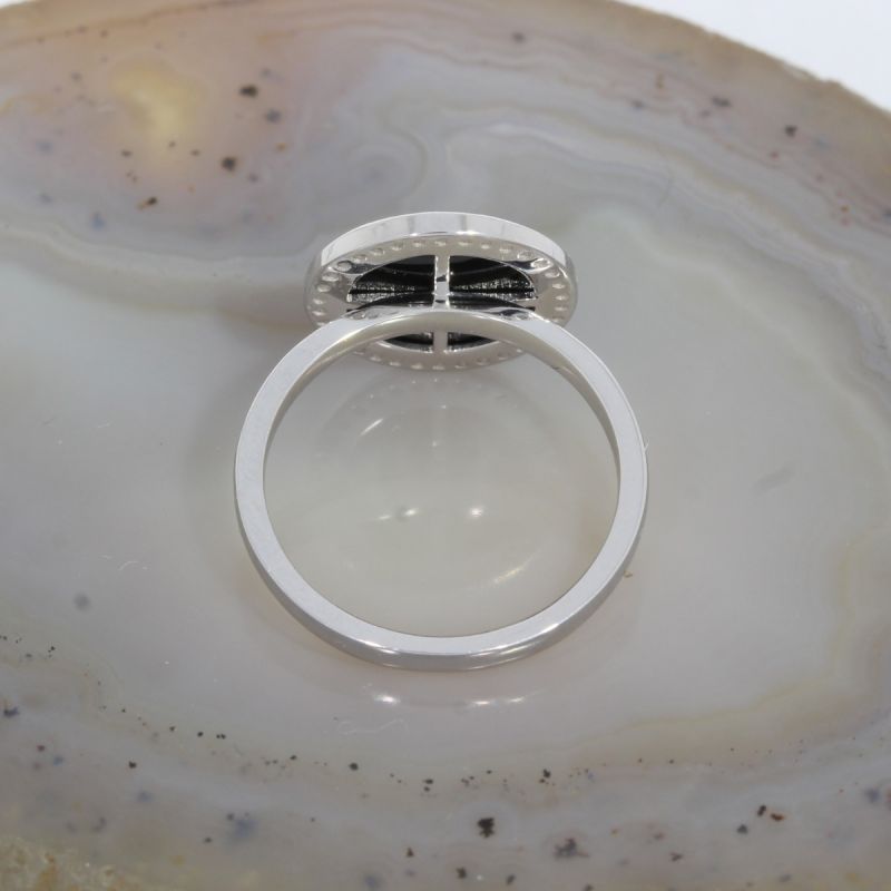 Wert 1890 € Brillant Onyx Ring in 585er 14 K Weißgold - 88635