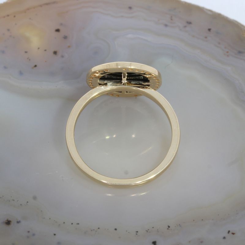 Wert 1890 € Brillant Onyx Ring in 585er 14 K Gelbgold - 88636
