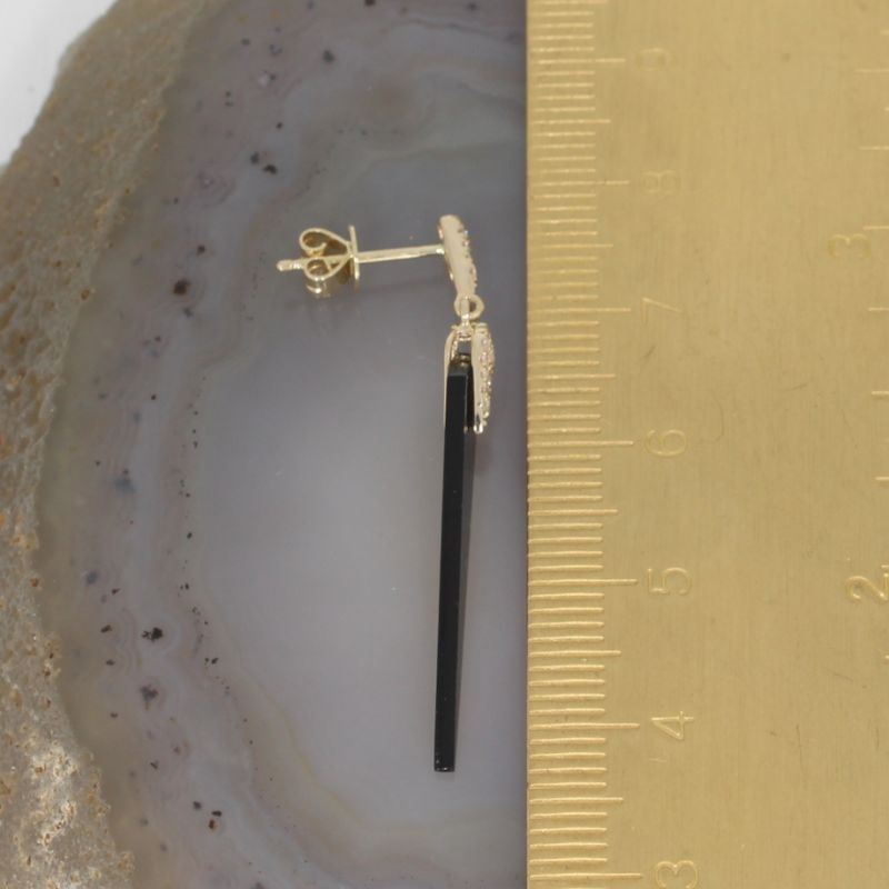 Wert 1390 € Brillant Onyx Ohrringe in 585er 14 K Gelbgold - H728