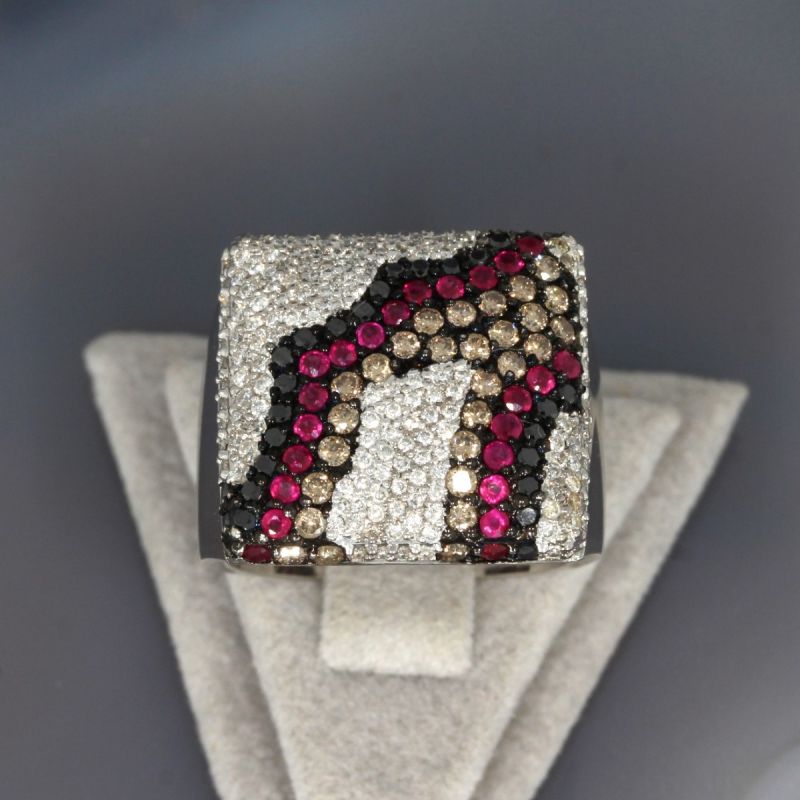 Wert 6900 € Brillant Diamant Rubin Ring in 750er 18 K Weißgold - 88673