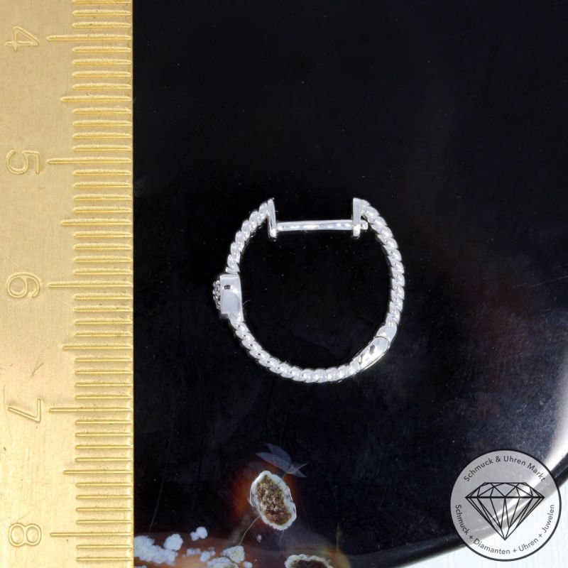 Wert 990 € Brillant Creolen Herz in 585er 14 K Weißgold - H1603