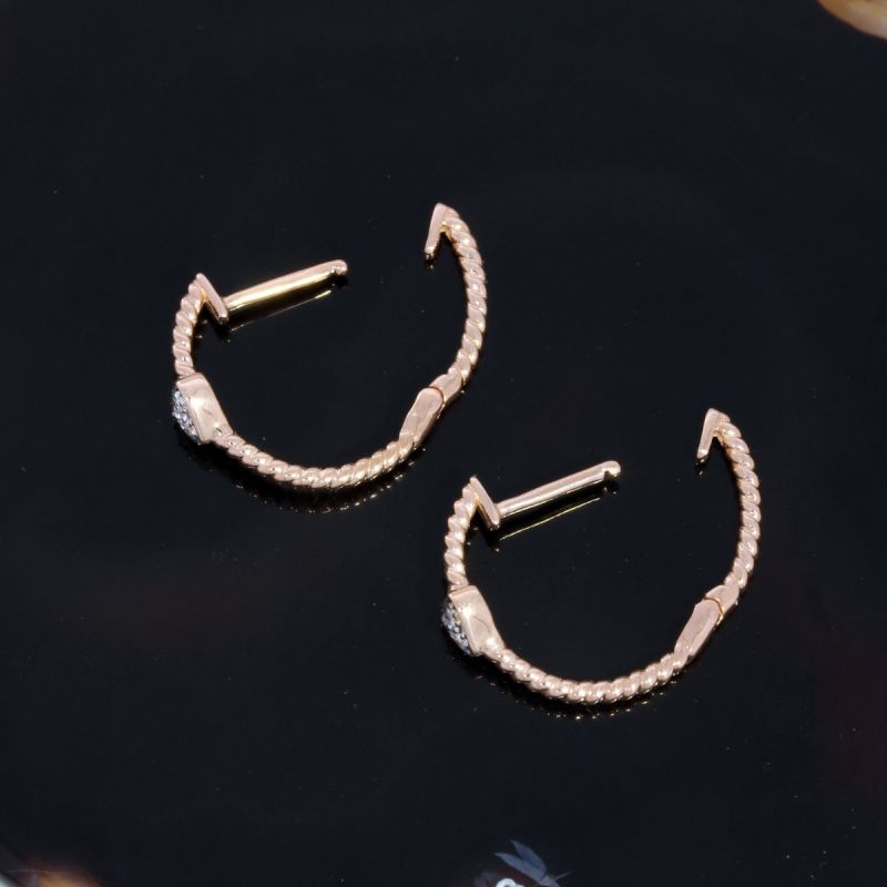 Wert 990 € Brillant Creolen Herz in 585er 14 K Roségold - H1605
