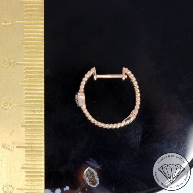 Wert 990 € Brillant Creolen Herz in 585er 14 K Roségold - H1605
