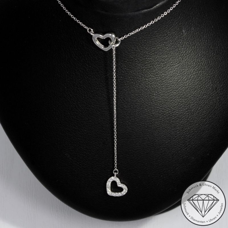 Wert 750 € Brillant Herz Collier (0,06 carat) in 585er 14 K Weißgold - H1616