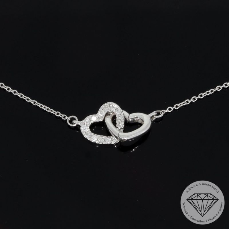 Wert 750 € Brillant Herz Collier (0,06 carat) in 585er 14 K Weißgold - H1616