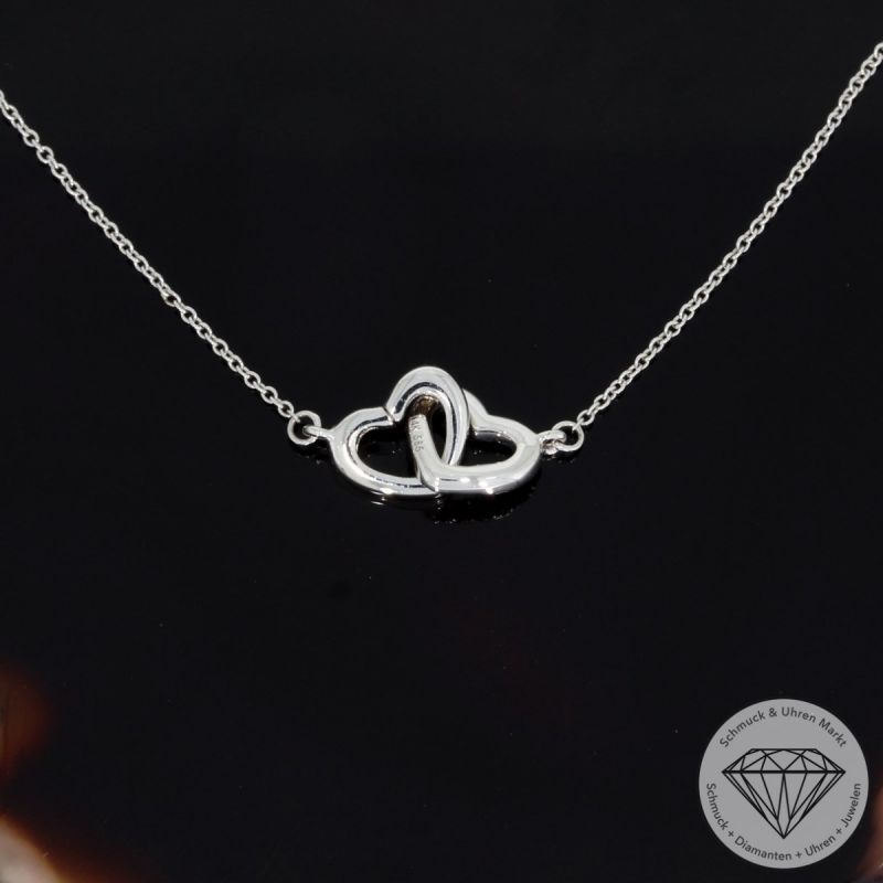 Wert 750 € Brillant Herz Collier (0,06 carat) in 585er 14 K Weißgold - H1616