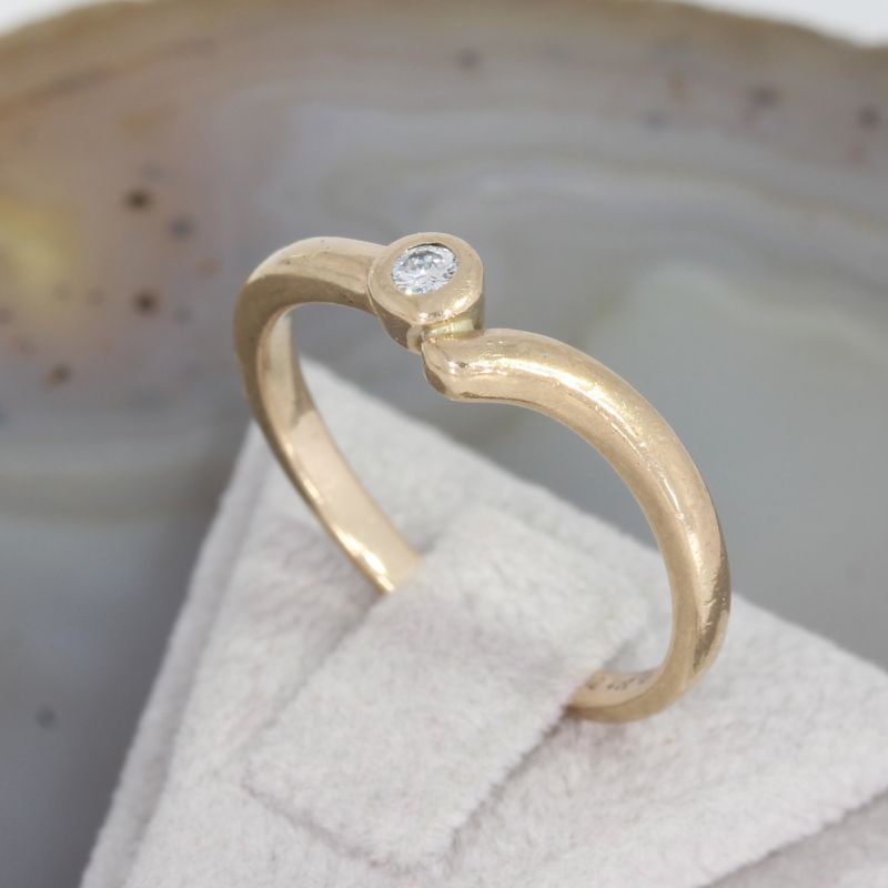 Wert 590 € Solitär Brillant Ring 333er/8 Karat Gelb Gold Größe 55 – 88866