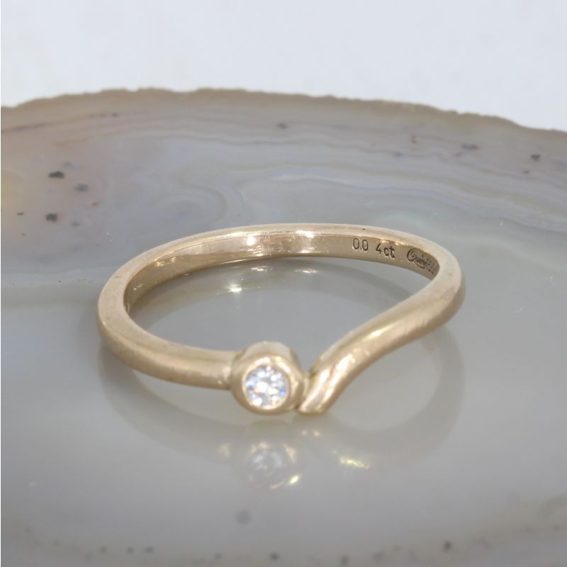 Wert 590 € Solitär Brillant Ring 333er/8 Karat Gelb Gold Größe 55 – 88866