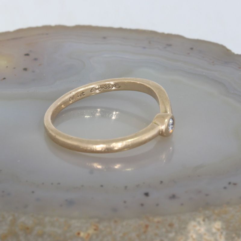 Wert 590 € Solitär Brillant Ring 333er/8 Karat Gelb Gold Größe 55 – 88866