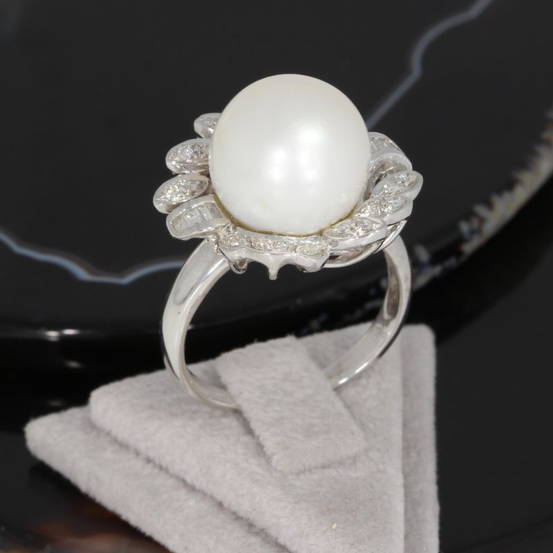 Wert 2800 € Brillant Diamant Perl Ring in 750er 18 K Weißgold - 89106
