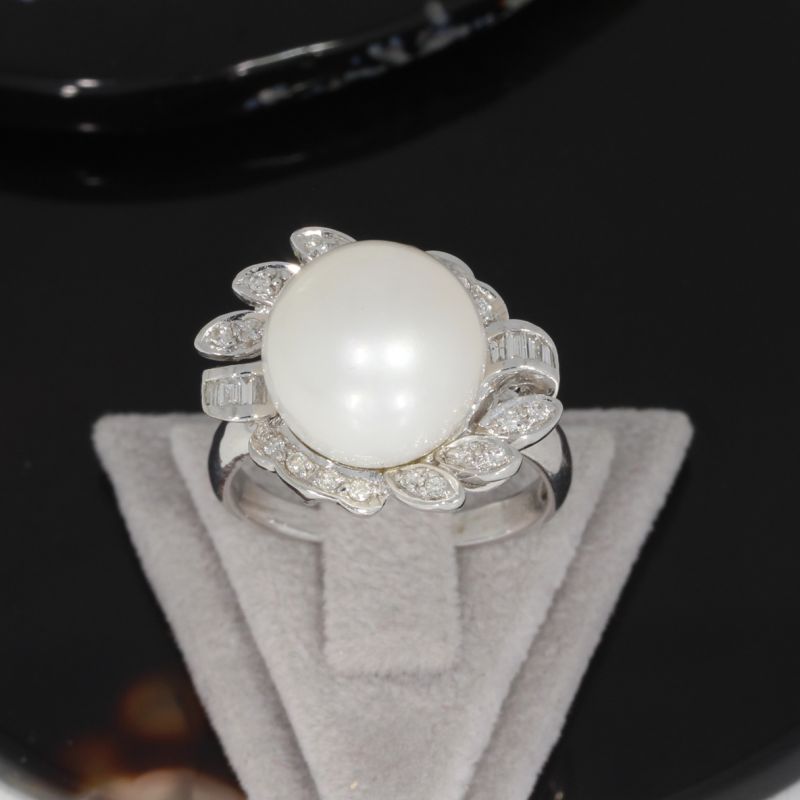 Wert 2800 € Brillant Diamant Perl Ring in 750er 18 K Weißgold - 89106