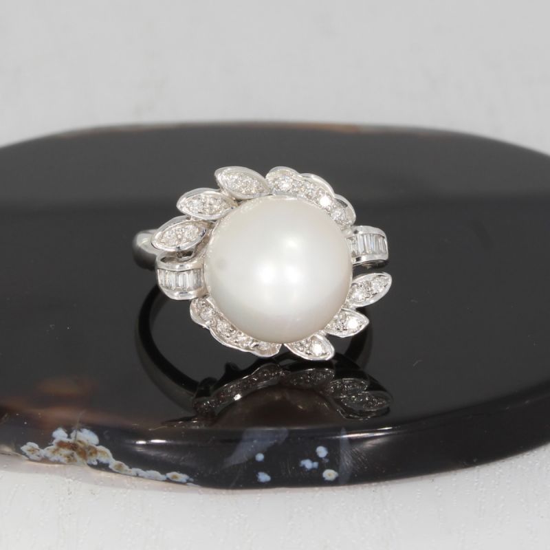 Wert 2800 € Brillant Diamant Perl Ring in 750er 18 K Weißgold - 89106