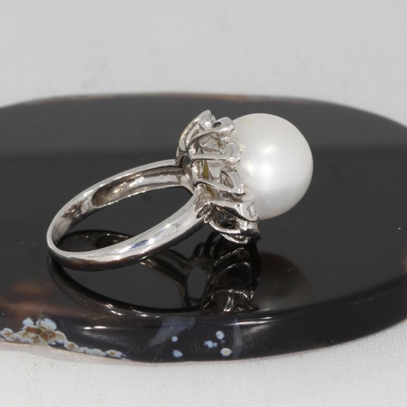 Wert 2800 € Brillant Diamant Perl Ring in 750er 18 K Weißgold - 89106