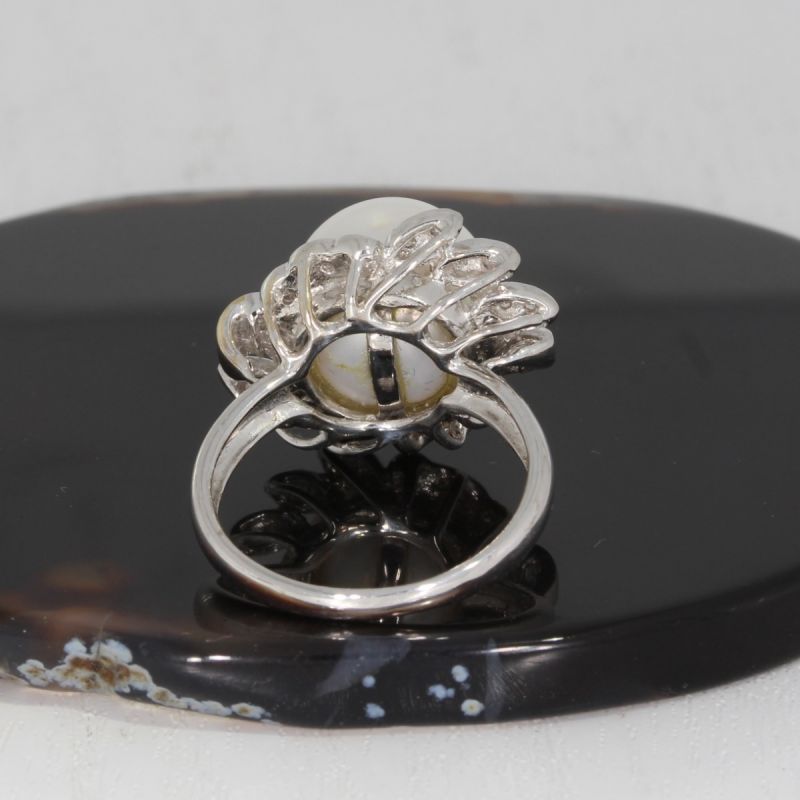 Wert 2800 € Brillant Diamant Perl Ring in 750er 18 K Weißgold - 89106