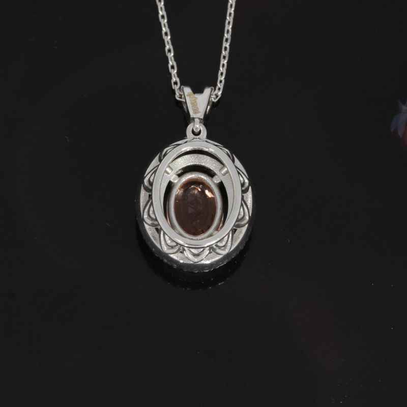 Wert 2590 € Brillant Morganit Anhänger & Kette in 585er 14 K Weißgold - 89280
