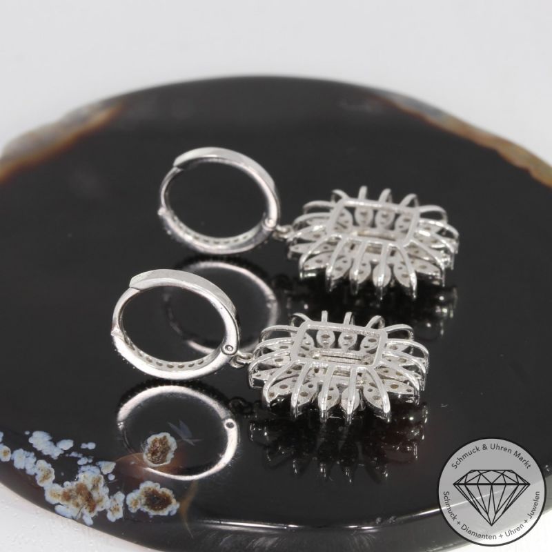 Wert 5850 € Brillant Diamant Ohrringe in 585er 14 K Weißgold - 89302