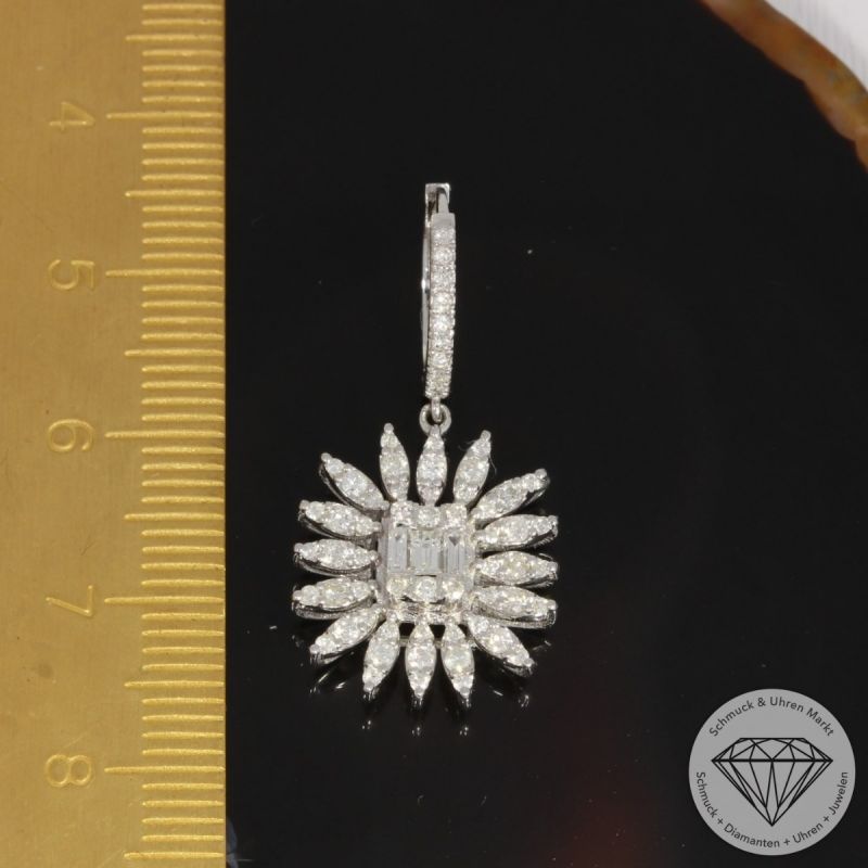 Wert 5850 € Brillant Diamant Ohrringe in 585er 14 K Weißgold - 89302
