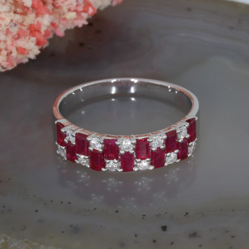 Wert 1840 € Brillant Rubin Ring in 750er 18 K Weißgold - 89364
