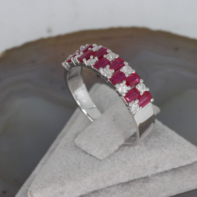 Wert 1840 € Brillant Rubin Ring in 750er 18 K Weißgold - 89364