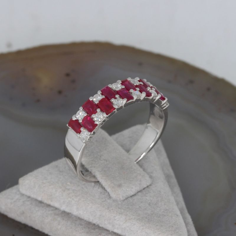 Wert 1840 € Brillant Rubin Ring in 750er 18 K Weißgold - 89364