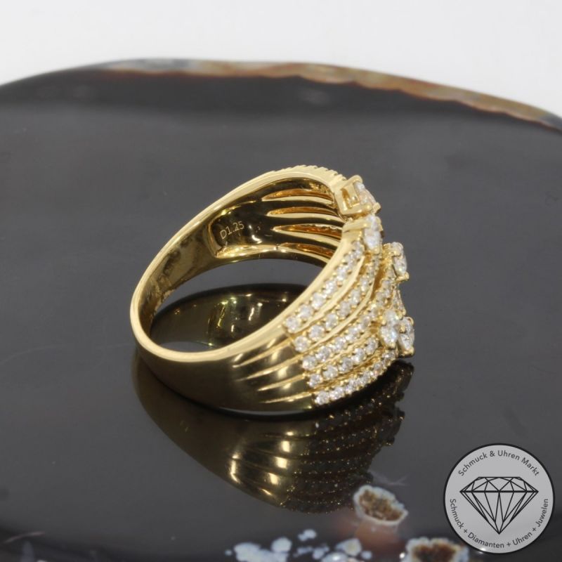 Wert 5000 € Brillant Ring (1,25 carat) in 750er 18 K Gelbgold - 89419