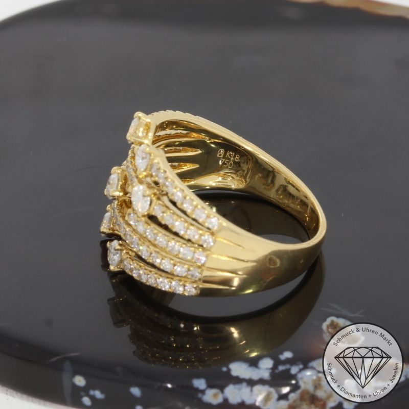 Wert 5000 € Brillant Ring (1,25 carat) in 750er 18 K Gelbgold - 89419
