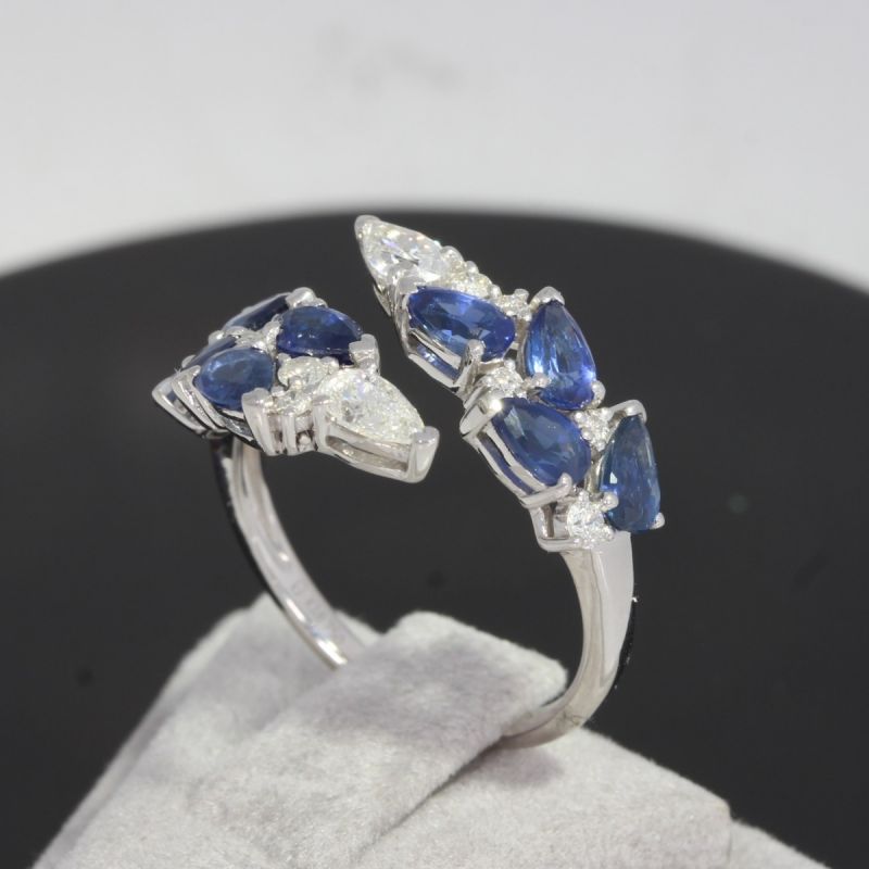 Wert 4170 € Brillant Diamant Saphir Ring in 750er 18 K Weißgold - 89421