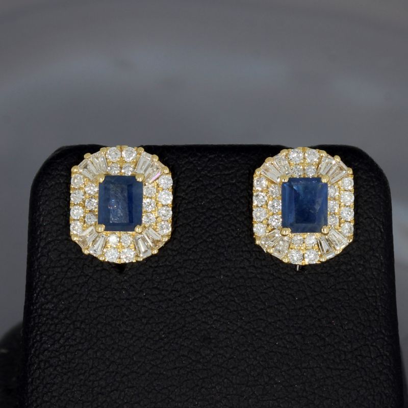 Wert 2690 € Brillant Diamant Saphir Ohrringe in 750er 18 K Gelbgold - 89439