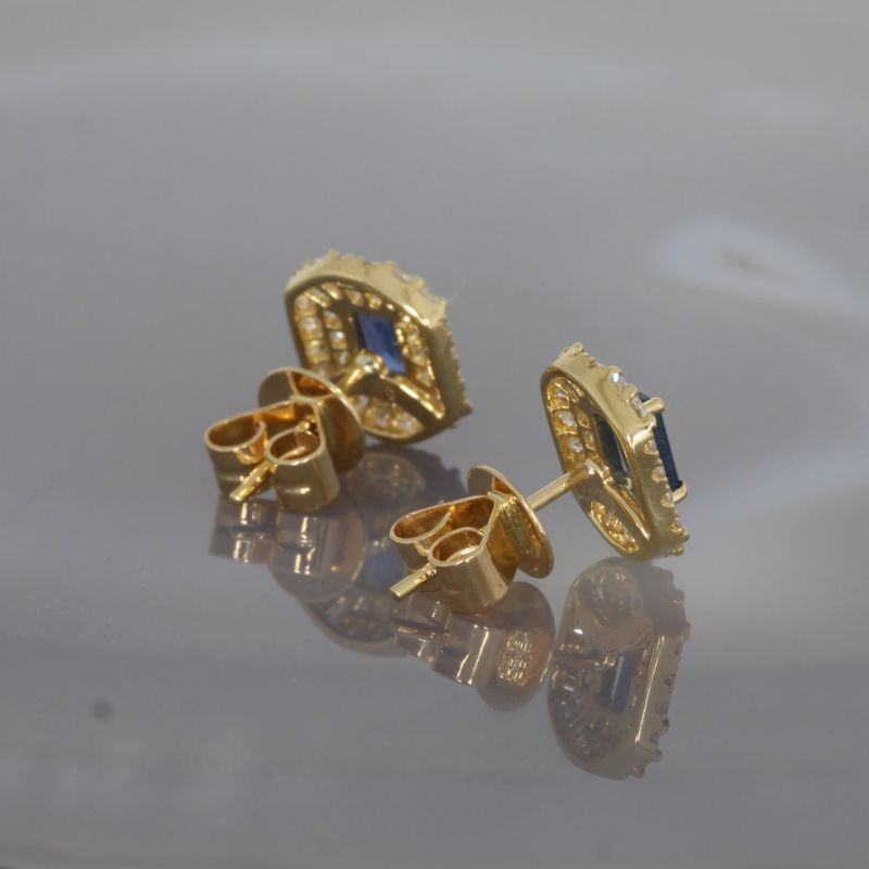 Wert 2690 € Brillant Diamant Saphir Ohrringe in 750er 18 K Gelbgold - 89439