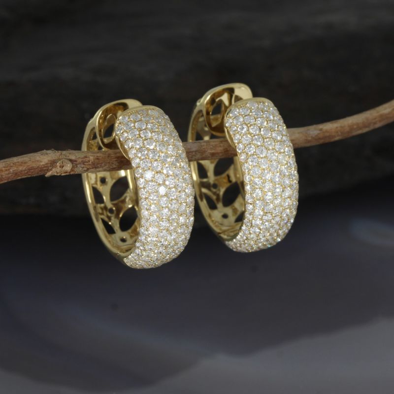Wert 10460 € Brillant Creolen (3,16 carat) in 750er 18 K Gelbgold - 89445