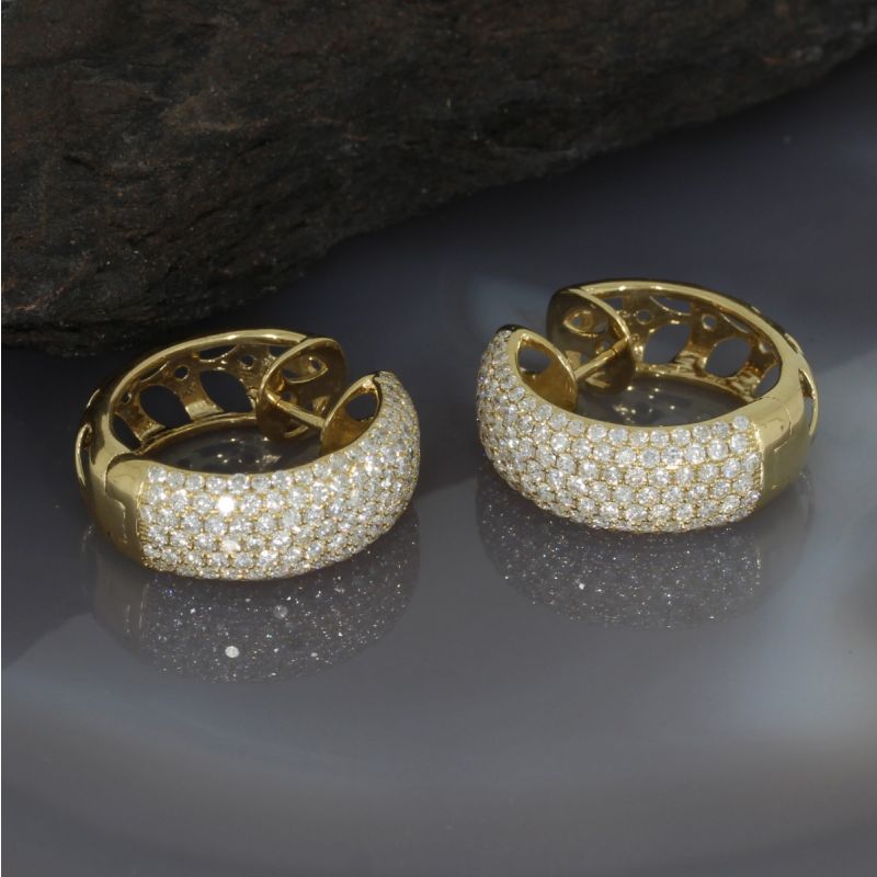 Wert 10460 € Brillant Creolen (3,16 carat) in 750er 18 K Gelbgold - 89445