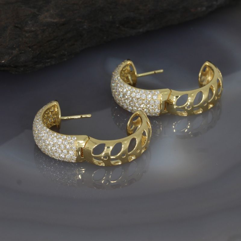 Wert 10460 € Brillant Creolen (3,16 carat) in 750er 18 K Gelbgold - 89445