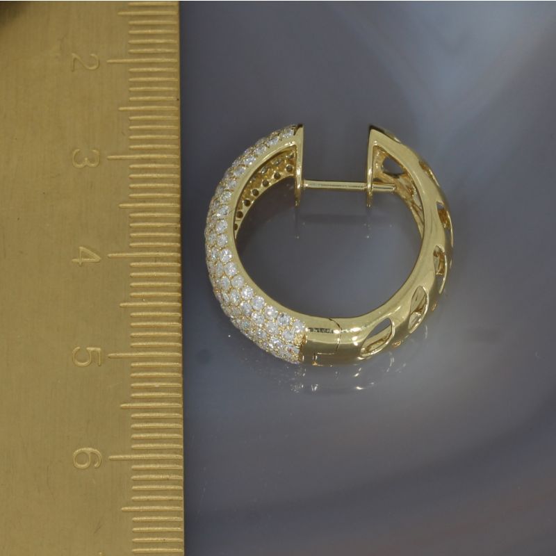 Wert 10460 € Brillant Creolen (3,16 carat) in 750er 18 K Gelbgold - 89445