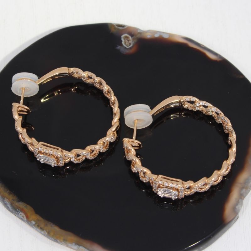 Wert 6910 € Brillant Diamant Creolen in 750er 18 K Roségold - 89462