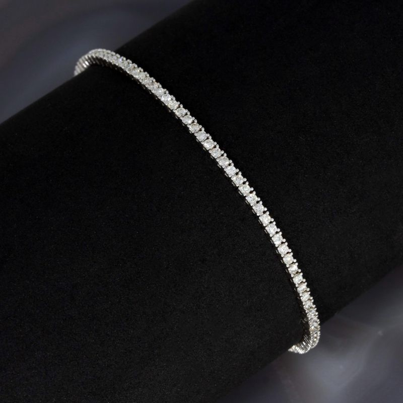 Wert 6750 € Brillant Tennis Armband (1,70 carat) in 585er 14 K Weißgold - H382