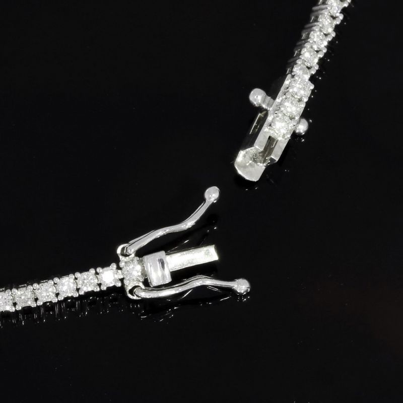 Wert 6750 € Brillant Tennis Armband (1,70 carat) in 585er 14 K Weißgold - H382