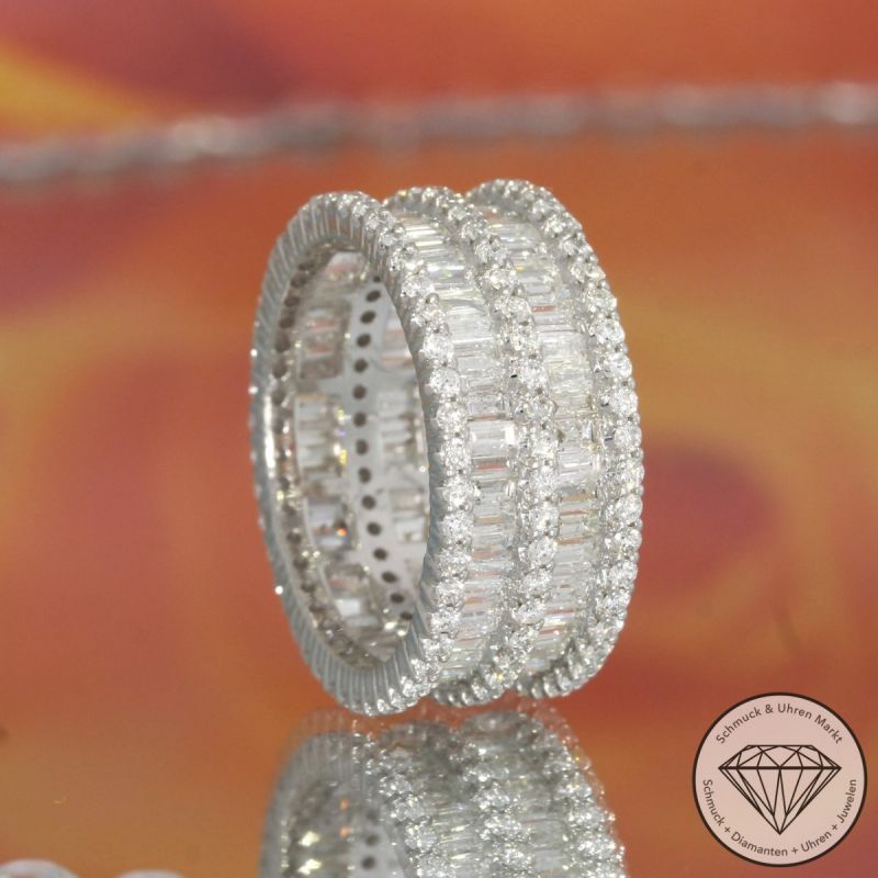 Wert 8470 € Brillant Diamant Ring in 585er 14 K Weißgold Gr.55 - H1596