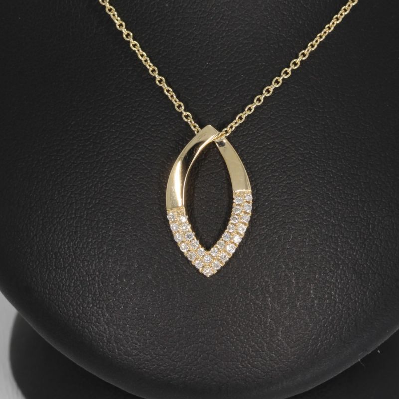 Sale! Wert 1520 € Brillant Anhänger & Kette in 585er 14 K Gelbgold - H1602