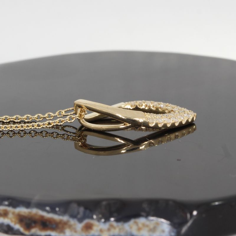 Sale! Wert 1520 € Brillant Anhänger & Kette in 585er 14 K Gelbgold - H1602