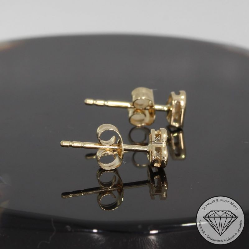 Wert 690 € Brillant Herz Ohrringe (0,17 carat) in 585er 14 K Gelbgold - H1543