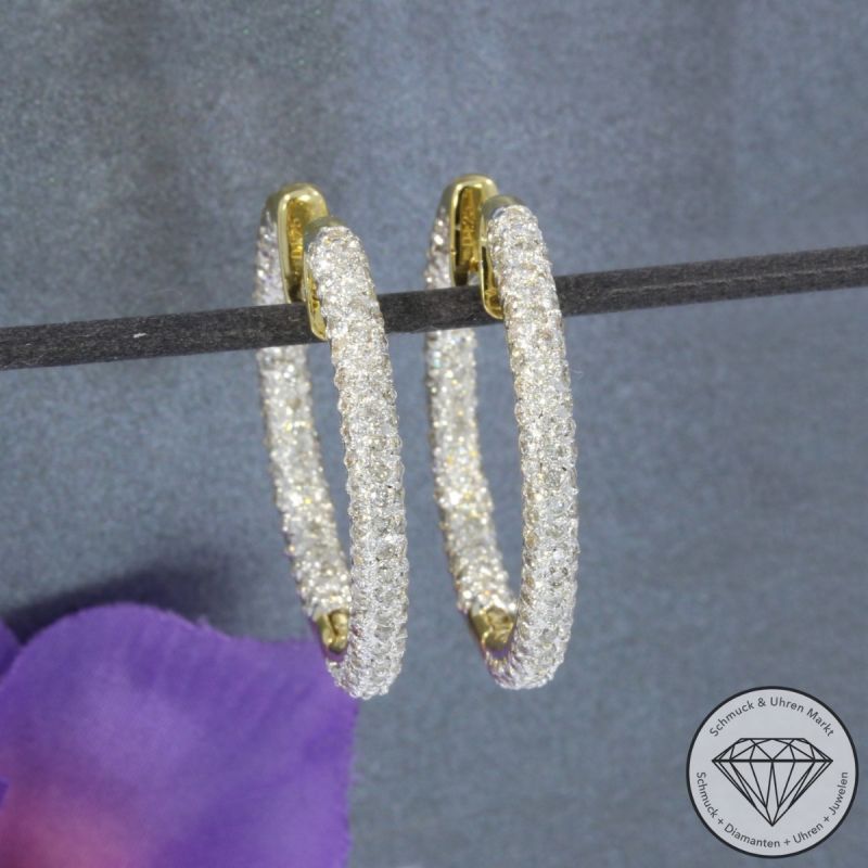 Wert 10490 € Brillant Creolen (ca. 2,50 carat) in 750er 18 K Gelbgold - 89742
