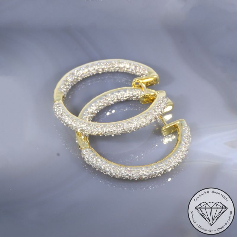 Wert 10490 € Brillant Creolen (ca. 2,50 carat) in 750er 18 K Gelbgold - 89742
