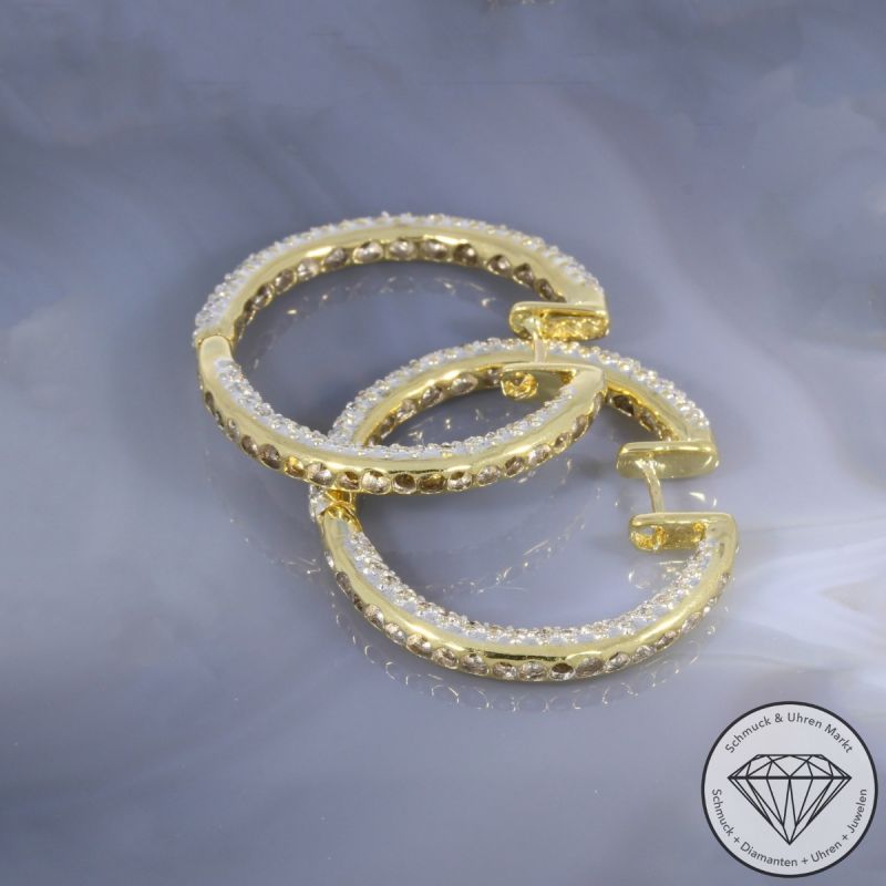 Wert 10490 € Brillant Creolen (ca. 2,50 carat) in 750er 18 K Gelbgold - 89742