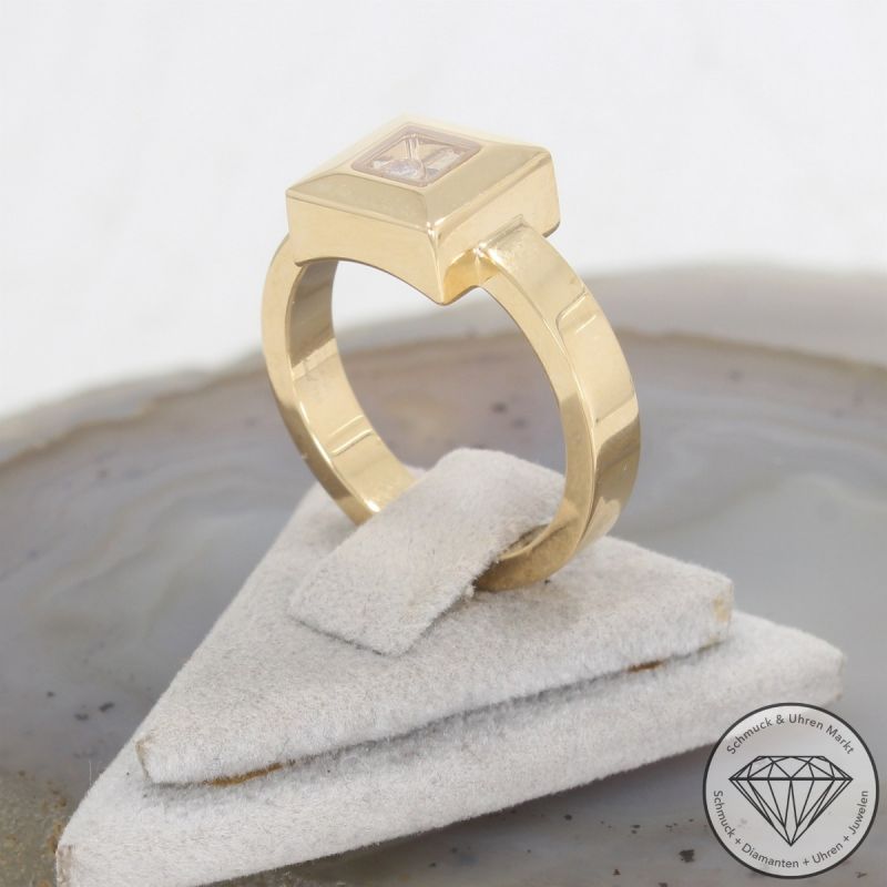 Wert 3380 € Chopard Happy Diamonds Solitär Brillant Ring (ca. 0,05 carat) in 750er 18 K Gelbgold - 89830