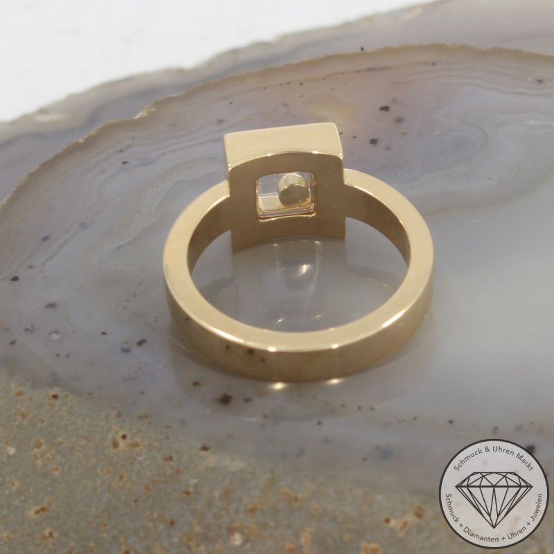 Wert 3380 € Chopard Happy Diamonds Solitär Brillant Ring (ca. 0,05 carat) in 750er 18 K Gelbgold - 89830