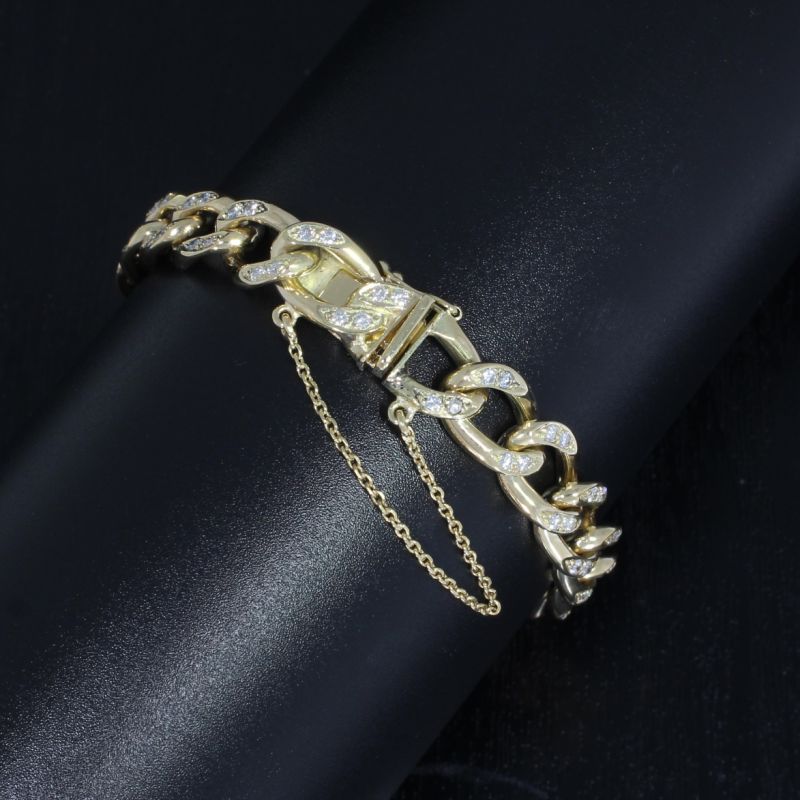 Wert 11500 € Brillant Panzer Armband (ca. 2,20 carat) in 585er 14 K Gelbgold - 90019