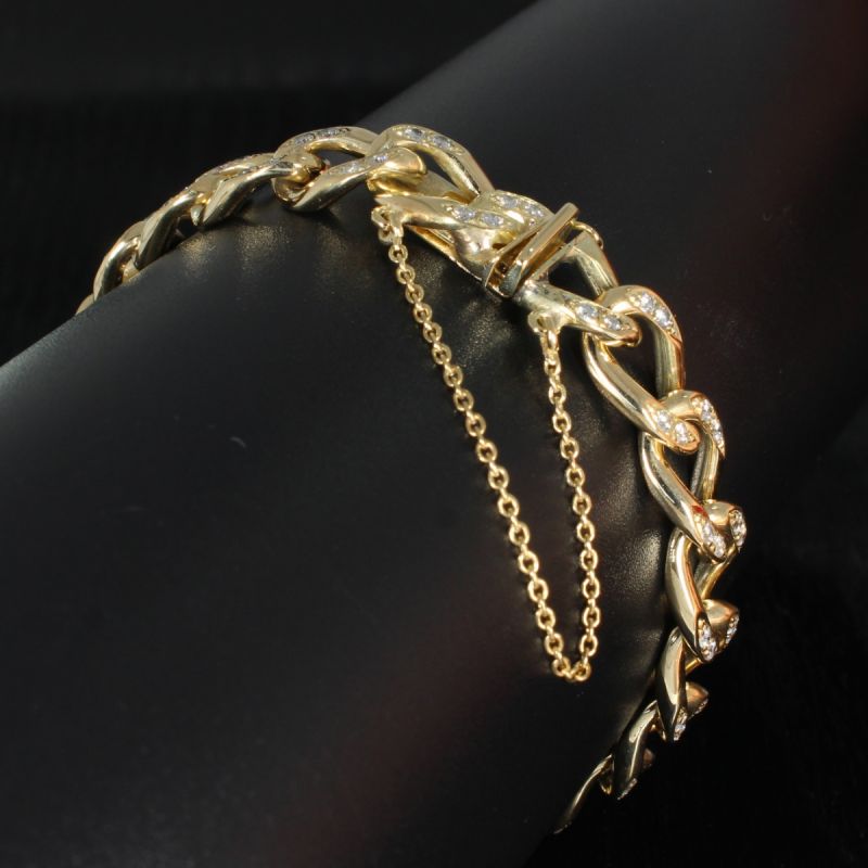 Wert 11500 € Brillant Panzer Armband (ca. 2,20 carat) in 585er 14 K Gelbgold - 90019